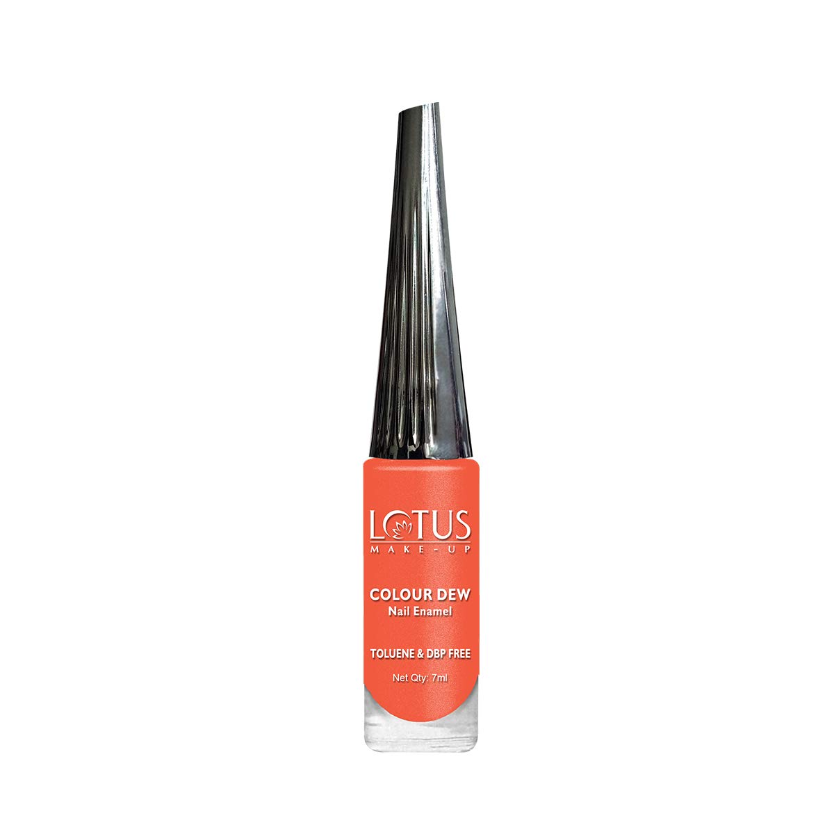 Lotus Makeup Color Dew Nail Enamel, Orange Alert, 7ml