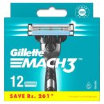 Gillette Mach3 Manual Shaving Razor Blades (Pack of 12 Pcs) (12 pcs)